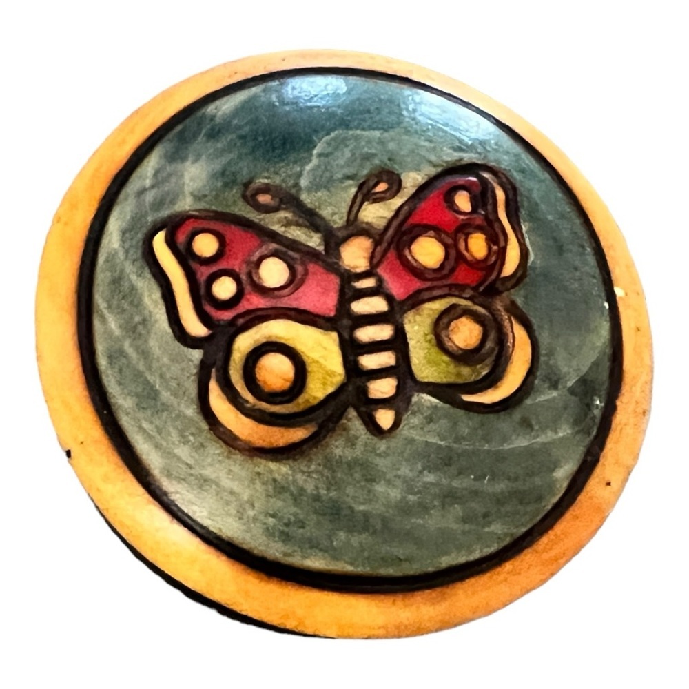 Vintage‎ Butterfly Wooden Trinket Holder